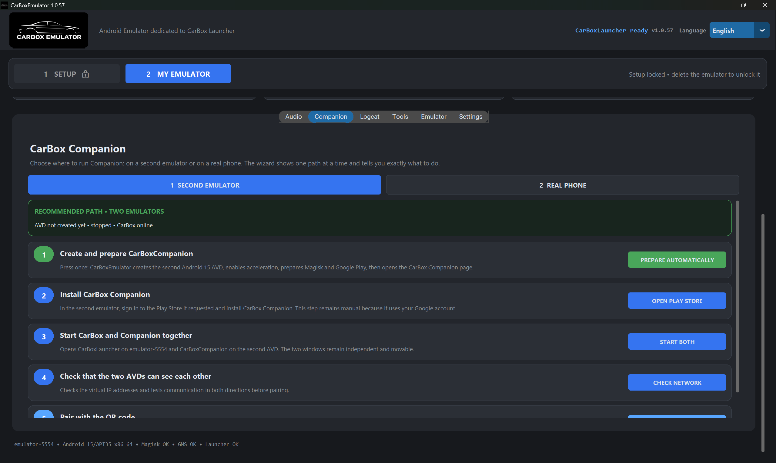 CarBox Emulator with Companion