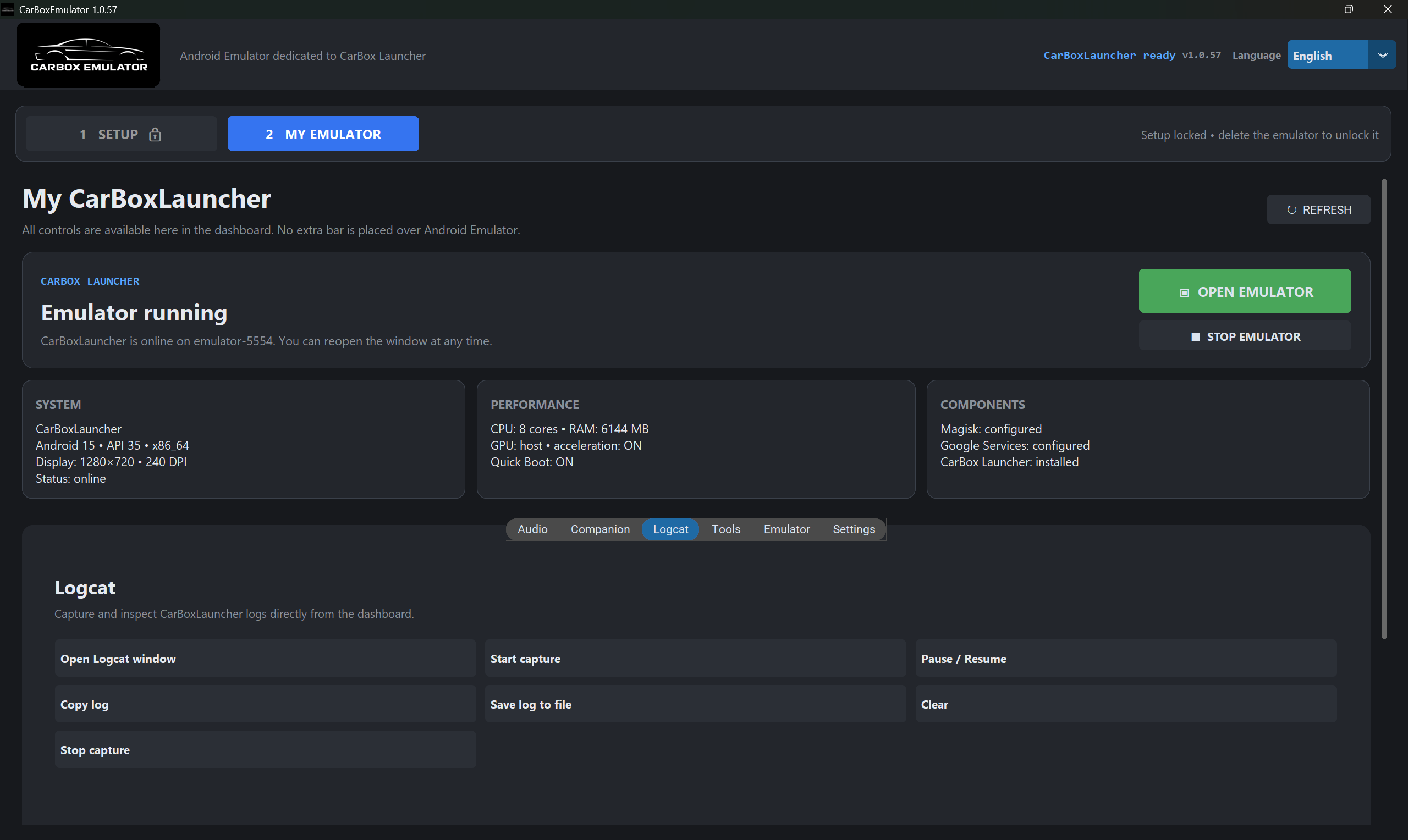 CarBox Emulator Dashboard